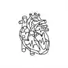 AI-generated anatomical heart with topological patterns and ECG waveforms