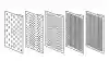 Wide horizontal abstract composition of five vertical filter membranes in sequence, each with smaller passages, representing layered defense for PII in an AI agent