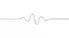 Abstract black and white line composition of a single elastic line stretching across the frame, easing from tension into resonant breathing waves and a flat calm baseline