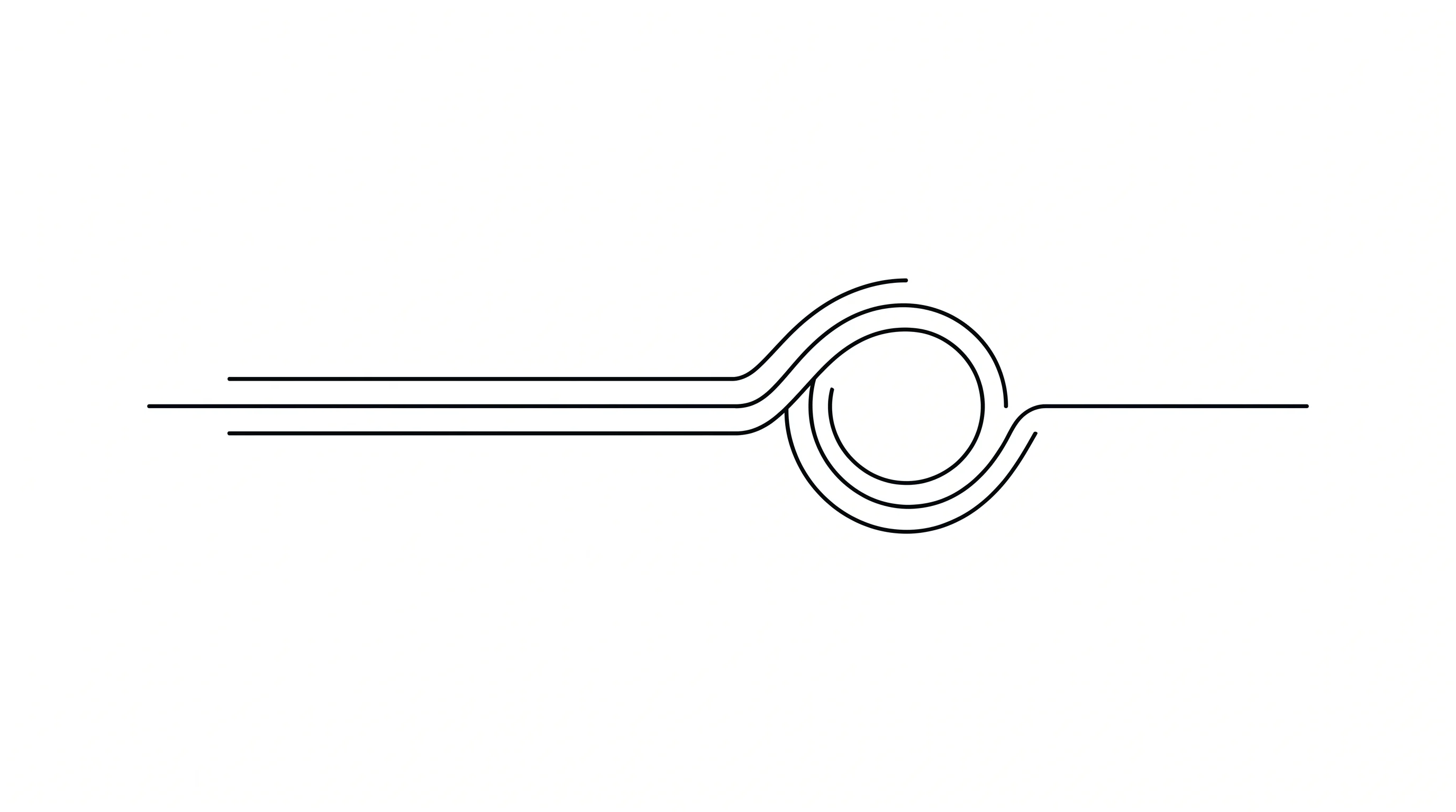 Concentric horizontal lines bending back on themselves to form a loop, representing replay and iteration