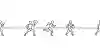 Abstract horizontal procession of training silhouettes spanning decades in minimalist black and white, evoking sustained training across a lifetime