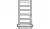 A minimalist black and white line diagram of a ladder with a bar clamped across its lowest rungs, representing a mandated literacy floor with unregulated levels still open above it.