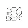 Geometric Swiss Army knife rendered as a circuit diagram with abstract tool symbols extending outward