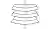 A minimalist black and white line diagram of layered horizontal bands pierced by a single vertical probe line, representing cognitive theory's layered strata being measured from a single test.