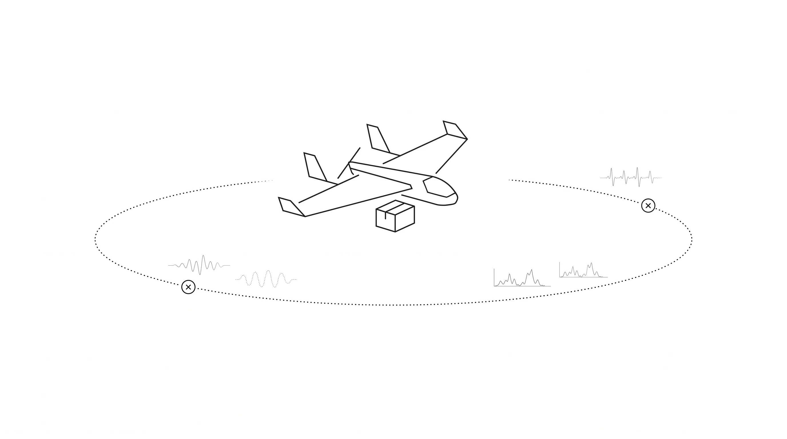 Abstract visualization of autonomous drone flight telemetry and anomaly detection